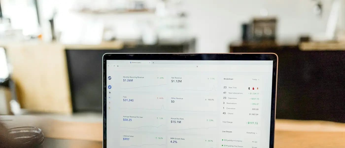Laptop dashboard on a desk for astrologer website development