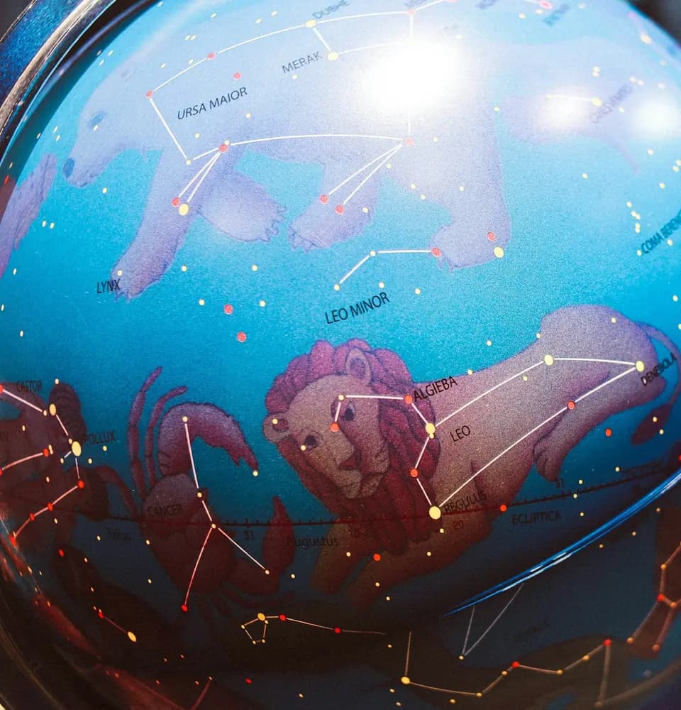 Zodiac constellation globe representing astrology marketing services