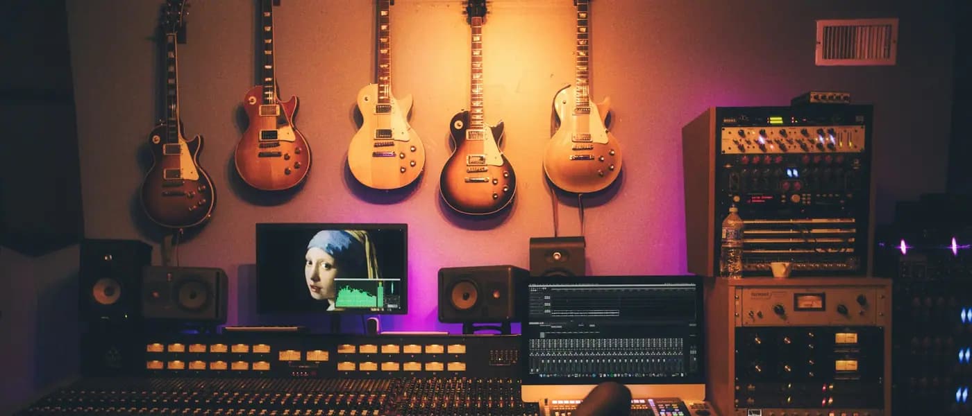 Recording studio with instruments for celebrity and influencer PR
