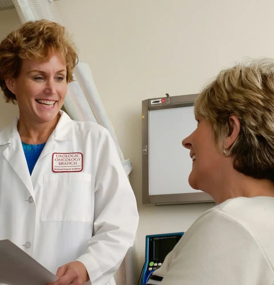 Doctor talking with a colleague representing healthcare marketing services
