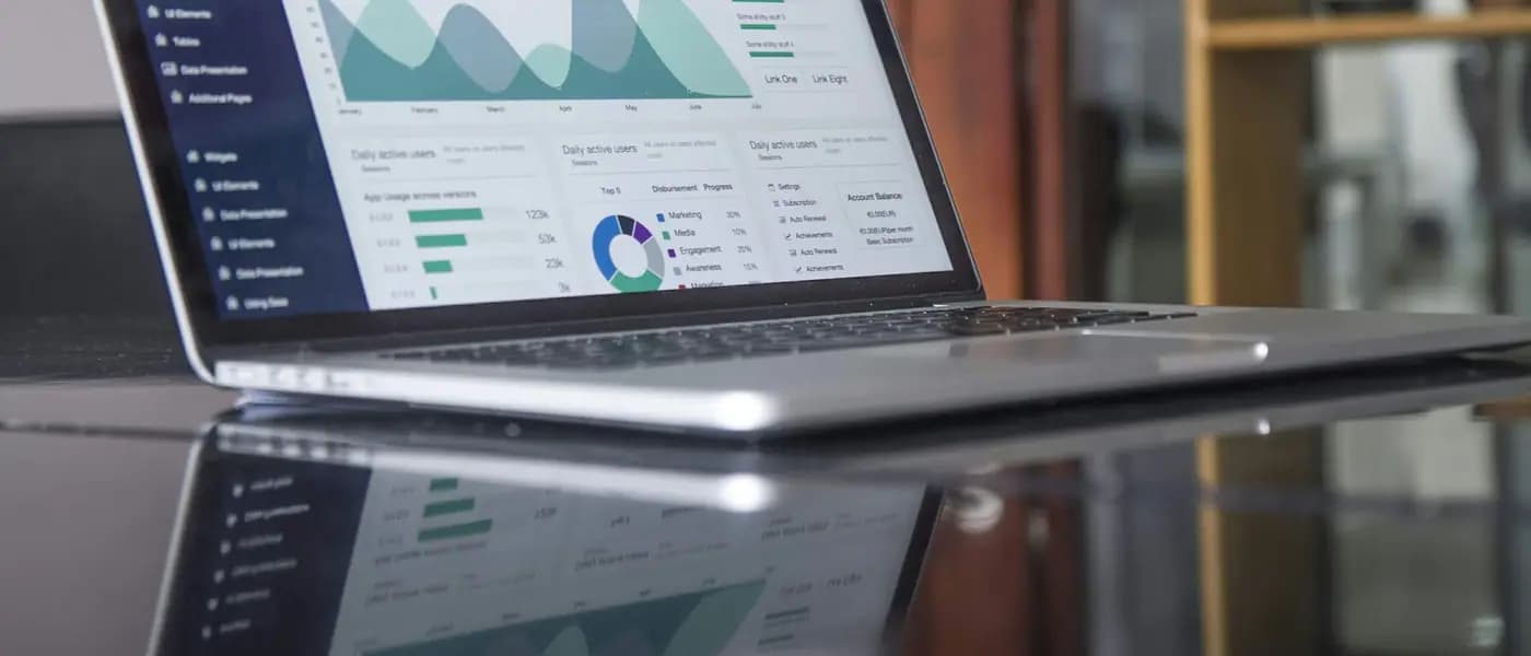 Analytics dashboard open on a laptop for healthcare SEO