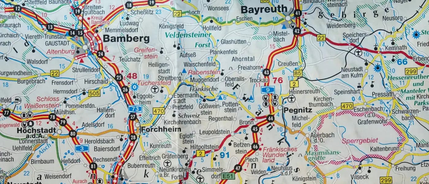 Road map with local routes for local SEO link building